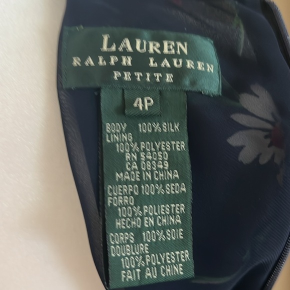 NWT Ralph Lauren 100% Silk Dress Floral Size 4P - Picture 8 of 9
